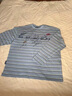 BJHG不計后果 條紋長(cháng)袖T恤男款春季新款潮牌美式復古寬松休閑衛衣薄女 天藍色 XL 曬單實(shí)拍圖