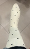 莫代爾木耳邊100%純棉堆堆襪子女中筒芭蕾風(fēng)秋冬季長(cháng)襪保暖舒適月子襪 曬單實(shí)拍圖