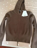 VEROMODA針織衫2025秋冬新款連帽開(kāi)衫坑條純色韓系休閑325113060 瓶璃棕色 M 曬單實(shí)拍圖