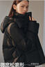太平鳥(niǎo)女裝羽絨服零壓短款連帽泡芙冬保暖面包服時(shí)尚外套 黑色 M 曬單實(shí)拍圖