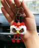 龍百達醒獅公仔汽車(chē)馬年鑰匙扣男士女士高檔高端新款毛絨掛件小飾品 流蘇---紅色醒獅掛件 曬單實(shí)拍圖