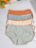 七色紡女士?jì)妊澕兠蘅咕鸁o(wú)痕內褲女中腰收腹提臀日系可愛(ài)少女內褲4條裝L 曬單實(shí)拍圖