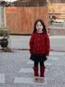 優(yōu)優(yōu)1點(diǎn)（Yoyo one）女童套裝冬裝裙子兒童拜年服紅色毛衣秋冬過(guò)年女孩巨好看新年戰袍 兩件套【19906紅色+4540紅色】 140 cm 曬單實(shí)拍圖