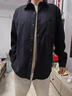 花花公子（PLAYBOY）長(cháng)袖襯衫男春秋中青年翻領(lǐng)純色襯衣戶(hù)外休閑運動(dòng)外套 黑色 XL 曬單實(shí)拍圖