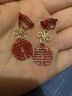 芯奢中國風(fēng)雙喜耳環(huán)中式結婚耳夾無(wú)耳洞女漢服敬酒服耳飾喜字新娘耳墜 長(cháng)款囍字【耳夾】蚊香盤(pán) 曬單實(shí)拍圖