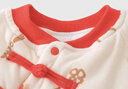 優(yōu)奇嬰兒衣服冬季連體衣加厚秋冬過(guò)年新生兒夾棉拜年寶寶保暖棉服冬裝 曬單實(shí)拍圖
