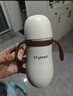 世喜嬰兒保溫杯小月齡316L不銹鋼吸管水杯保溫奶瓶棕杯套+鴨嘴6-12月 曬單實(shí)拍圖