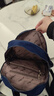 袋鼠小號七夕雙肩包女式尼龍布休閑旅游逛街包包純色拉鏈夾層可防潑水 藏青色 蘭色凈高度32cm 曬單實(shí)拍圖