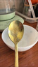 純鈦勺子冰花精致湯勺高端西餐具蛋糕甜品勺兒童湯匙個(gè)人專(zhuān)用調羹 純鈦結晶韓式勺-土豪金 曬單實(shí)拍圖