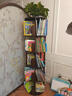 實(shí)木旋轉書(shū)架360度書(shū)柜一體靠墻圓型落地置物架客廳沙發(fā)旁展示柜 【旗艦新品】5層窄-胡桃色39*39*160cm_FAS級橡膠木 組裝 曬單實(shí)拍圖