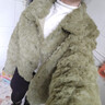 唐獅（TonLion）2025秋冬翻領(lǐng)短款仿羊卷毛皮草女外套 曬單實(shí)拍圖