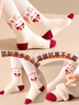 俞兆林5雙女童襪子秋冬季兒童加絨加厚毛圈襪女孩寶寶冬季中筒襪保暖襪 曬單實(shí)拍圖