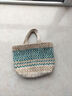 MUJI 印度手工編織 小型托特包 購物袋 手提包 度假沙灘包 綠色 曬單實(shí)拍圖