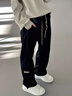 主意范（ZHUYIFAN）胖子大碼230斤褲子男直筒秋冬款工裝褲潮牌大碼直筒闊腿休閑褲 A001-K1050黑色 4XL (190) 190-205斤可穿 曬單實(shí)拍圖