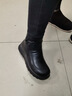 裳淇真皮媽媽鞋50-60棉鞋冬季加絨保暖中老年女鞋老人奶奶鞋防滑短靴 黑色 (兔毛加絨） 39 曬單實(shí)拍圖
