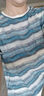 衣典零一（LEDIALYI）2025夏季女裝新款寬松洋氣真絲襯衫女桑蠶絲條紋襯衣短袖t恤上衣 藍條【390】 XL 曬單實(shí)拍圖