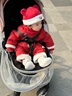 乖奇熊寶寶夾棉保暖連體哈衣秋冬衣服嬰幼兒童紅色過(guò)年喜慶拜新年服冬季 曬單實(shí)拍圖