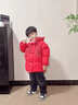 G.duck小黃鴨拜年服男童羽絨棉服冬季兒童裝保暖棉衣外套男寶寶冬裝棉襖 大紅色 110 建議4~5歲【100-110cm】cm 曬單實(shí)拍圖
