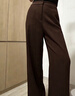 歌力思（ELLASSAY）【爆款羊毛醋酸褲】新款云上白易打理高腰直筒休閑褲女EWE363K030 醬棕色 XS 曬單實(shí)拍圖