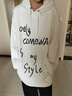 阿瑪瑟100%純棉面料韓版寬松美式復古高街情侶字母印花連帽衛衣潮流男女 連帽-白 加絨 L 曬單實(shí)拍圖