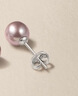 周六福紫色珍珠耳釘耳飾新年禮物女X0914042中強光近圓 7-7.5mm 一對 曬單實(shí)拍圖