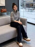 俞兆林半拉鏈高領(lǐng)針織毛衣女秋冬季2025新款寬松軟糯百搭休閑打底衫上衣 灰色 2XL 曬單實(shí)拍圖