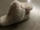 潔麗雅棉拖鞋女士秋冬季外穿可愛(ài)居家情侶包跟保暖毛毛絨拖鞋男棉鞋冬天 米白 【1.0 經(jīng)典款｜店長(cháng)力薦】 36-37 (適合35-36碼) 曬單實(shí)拍圖