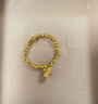 六福珠寶黃金戒指童心四葉草足金蹦迪珠彈力戒 計價(jià)GJG0161DS 約0.96克 曬單實(shí)拍圖