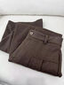 望辰咖色羊毛呢西裝褲女2026新款秋冬加厚加絨彎刀闊腿褲防風(fēng)冬裝褲子 加絨冬款-咖色 S  90-115斤 曬單實(shí)拍圖