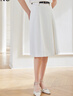 嬌鼎白色高腰顯瘦半身裙女夏季新款氣質(zhì)百褶裙百搭A字裙 白色CJSJ415W8 M 曬單實(shí)拍圖