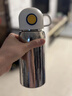飛劍【官方正品】純鈦兒童保溫水杯帶吸管一杯兩用斜挎便捷小學(xué)生鈦杯 TK-055-01A太空貓-炫目銀550ml【一杯兩蓋 禮盒包裝】 曬單實(shí)拍圖