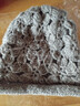 ESQTJF手工鉤花帽子女秋冬百搭保暖柔軟花朵套頭帽雙層針織毛線(xiàn)帽包頭帽 卷邊立體花堆堆帽-灰 均碼 曬單實(shí)拍圖