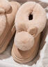 回力棉拖鞋女士冬季新款毛絨加厚保暖居家防滑包跟棉鞋2163 米色38-39 曬單實(shí)拍圖