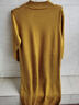 初徑連衣裙遮肚秋冬連衣裙加長(cháng)版長(cháng)款過(guò)膝毛衣中長(cháng)款羊毛針織裙子 黃色 重要：現貨當天發(fā)貨 M 100-115斤 曬單實(shí)拍圖