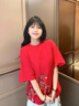 一寸相思馬年本命年衣服紅色純棉短袖t恤女2026新款爆款大碼國風(fēng)上衣定制 紅色-花紋小馬 L (110-125斤） 曬單實(shí)拍圖