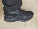 斯凱奇（Skechers）男鞋春秋2026新款一腳蹬穿脫鞋黑色商務(wù)鞋輕便軟底健步休閑老人鞋 BBK-全黑色 41.5 曬單實(shí)拍圖