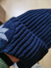 加絨帽子男女毛線(xiàn)護耳帽騎車(chē)防風(fēng)包頭帽戶(hù)外保暖秋冬季彈力針織帽 護耳帽-藏青色-1個(gè) 曬單實(shí)拍圖