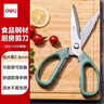 得力（deli）剪刀廚房家用食品剪 可夾核桃多功能不銹鋼剪骨剪子 雞骨剪 綠 TJ20 曬單實(shí)拍圖