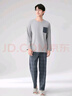 芬騰睡衣男100%純棉秋季新品經(jīng)典格紋英倫風(fēng)長(cháng)袖男士家居服 曬單實(shí)拍圖