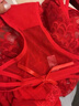 ANDSEEYOU紅色蕾絲內褲女士中低腰結婚性感網(wǎng)紗三角短褲衩送女友女神節禮物 曬單實(shí)拍圖