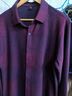 恒源祥秋冬季含羊毛長(cháng)袖襯衫男士高端加厚打底衫格子休閑襯衣外套免熨燙 紫紅 2XL 180 曬單實(shí)拍圖