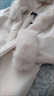 雪中飛（SNOWFLYING）富家千金白色大毛領(lǐng)毛呢大衣女秋冬新款感赫本風(fēng)斗篷毛呢外套 白色夾棉加 厚款 S _建議80-105斤 曬單實(shí)拍圖