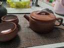 藏壺天下宜興紫砂壺名家純手工原礦紫泥泡茶壺功夫茶具套裝小容量漢瓦壺 一壺兩杯 禮盒套裝 190ml 曬單實(shí)拍圖