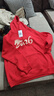 真維斯（Jeanswest）紅色本命年連帽衛衣女2026馬年秋冬新款加絨加厚寬松休閑上衣外套 曬單實(shí)拍圖