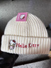 耀超hellokitty針織帽    女秋冬圍巾帽子套裝保暖高彈力毛線(xiàn)帽 奶杏米帽子（（HelloKitty貓） 曬單實(shí)拍圖