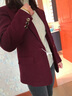 clotho Rennie品牌女裝羊毛呢西裝外套女中長(cháng)款2026春秋新款韓版修身顯瘦西服 酒紅色 M 建議100-109斤 曬單實(shí)拍圖