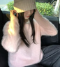 鹿王戀雪軟糯馬海毛針織毛衣女秋冬季2025新款韓版寬松百搭休閑打底衫上衣 5878粉色 37 L 曬單實(shí)拍圖