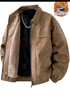 JEEP SPIRIT吉普夾克秋冬季新款男士皮衣美式潮牌復古加絨加厚外套 棕色 M 曬單實(shí)拍圖