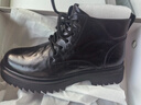 紅蜻蜓真皮男靴新款高幫戶(hù)外棉鞋厚底休閑皮鞋馬丁靴WTD35001黑色41 曬單實(shí)拍圖