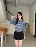 Teenie Weenie小熊女裝毛針織衫26年春季新款青春活力條紋圓領(lǐng)開(kāi)衫 灰色 S 曬單實(shí)拍圖